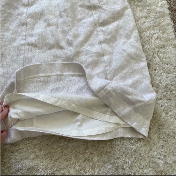 Dana Buchman Woven Linen/Acetate Zip Pencil Skirt White - Picture 3 of 8